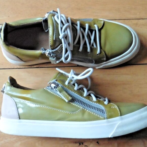 Giuseppe Zanotti May London Birel Patent Leather Sneakers Made in Italy Size 8.5 - Picture 1 of 8